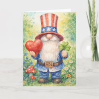 USA 250th Anniversary Patriotic Gnome Heart Shamro