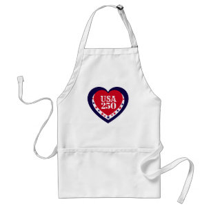 USA 250th Anniversary Patriotic Red White Blue Standard Apron