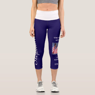 USA 250th Anniversary personalised yoga Capri Leggings