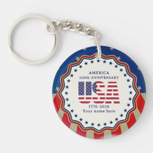 USA 250th Anniversary Semiquincentennial 1776–2026 Key Ring