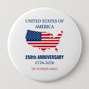 USA 250th Anniversary Semiquincentennial Patriotic 10 Cm Round Badge