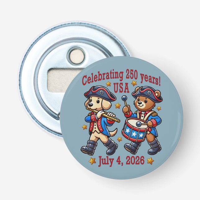 USA 250th Anniversary Souvenir - Patriotic  Bottle Opener (Front)