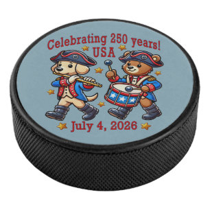 USA 250th Anniversary Souvenir - Patriotic Hockey Puck