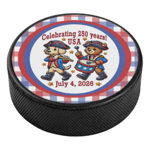 USA 250th Anniversary Souvenir - Patriotic Hockey Puck