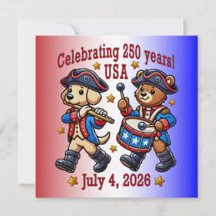 USA 250th Anniversary Souvenir - Patriotic Invitation