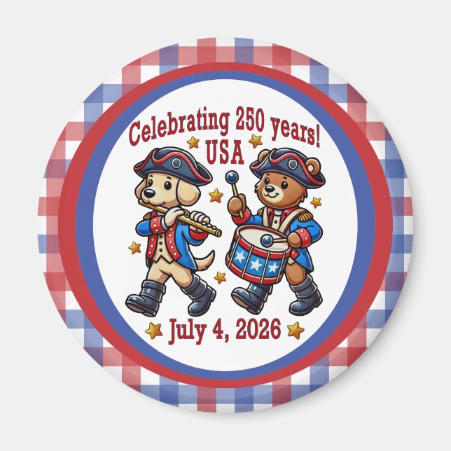 USA 250th Anniversary Souvenir - Patriotic  Magnet (Front)