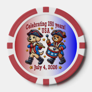 USA 250th Anniversary Souvenir - Patriotic Poker Chips