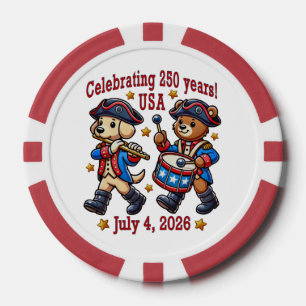 USA 250th Anniversary Souvenir - Patriotic Poker Chips