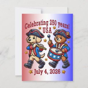 USA 250th Anniversary Souvenir - Patriotic  Postcard
