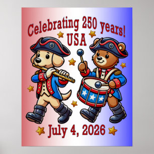 USA 250th Anniversary Souvenir - Patriotic  Poster