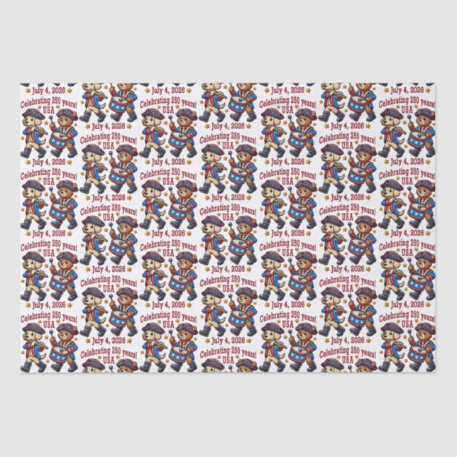 USA 250th Anniversary Souvenir - Patriotic  Tissue Paper (Front)