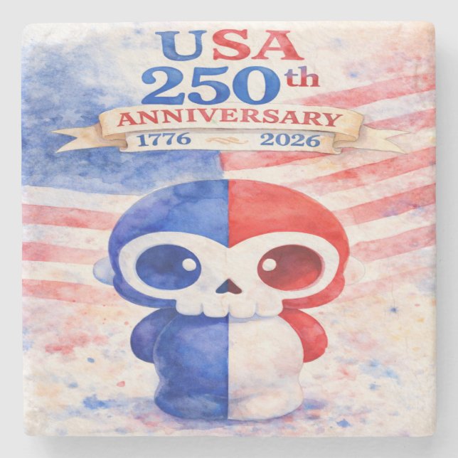 USA 250th Anniversary Stone Coaster (Front)