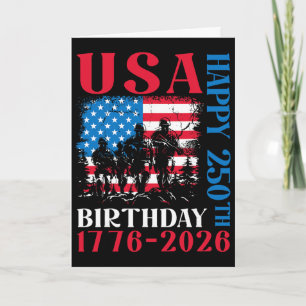 Usa 250th Birthday 1776 2026 Patriotic Soldier Ame Card