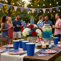 USA 250th Birthday American Flag Party Plates