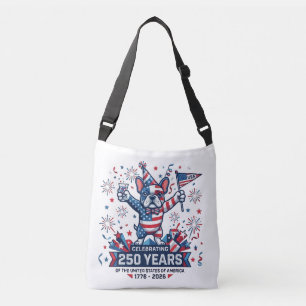 USA 250th Birthday Frenchie Celebration Crossbody Bag