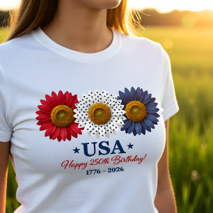 USA 250th Birthday Sunflower T-Shirt