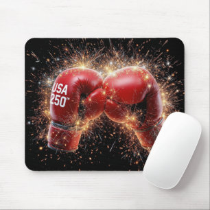 USA 250th Celebration With Red Boxing Gloves  Mouse Pad