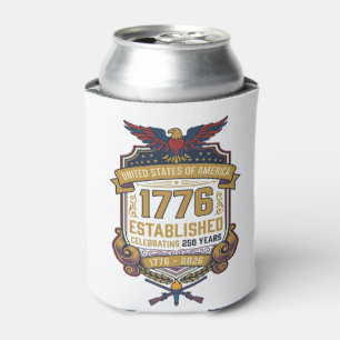 USA 250th Vintage 1776 Can Cooler - Patriotic Gift