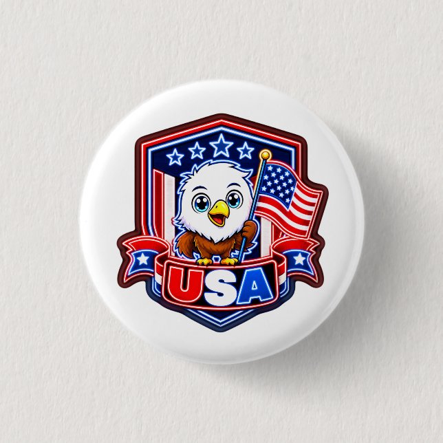 USA 3 CM ROUND BADGE (Front)