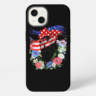 USA 4th July American Flag Patriotic Cow Lover Hei iPhone 13 Case
