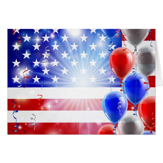USA 4th july balloons background Card