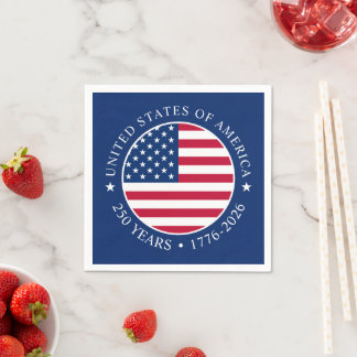 USA 4th July Independence Day 250 Years of Freedom Napkin