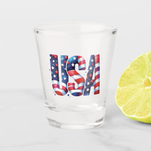 USA 4th July Shot Glass