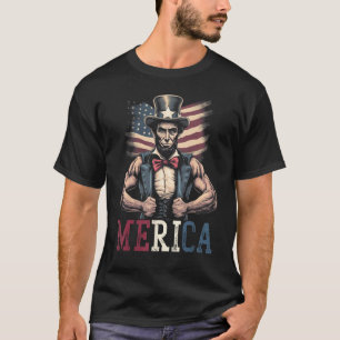 USA 4th Of July Abraham Lincoln  Workout Muscles 2 T-Shirt