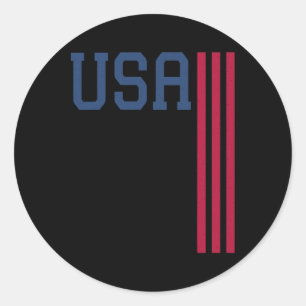 Usa 4th Of July American Flag  Classic Round Sticker