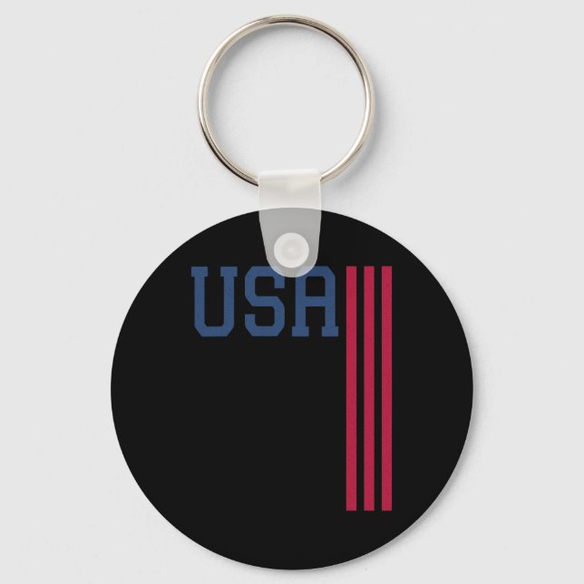 Usa 4th Of July American Flag  Key Ring (Front)