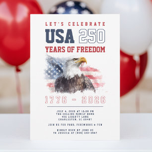 USA 4th of July America's 250th Anniversary Party Invitation