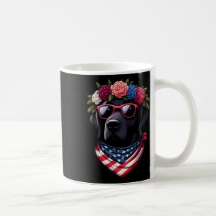 Usa 4th Of July Black Patriotic American Labrador Coffee Mug