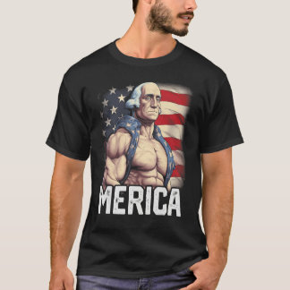 USA 4th Of July George Washington Workout Muscles T-Shirt
