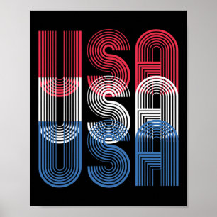 Usa 4th Of July Retro Independence Day Poster