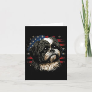 Usa 4th Of July Shih Tzu On Patriotic American Shi Card