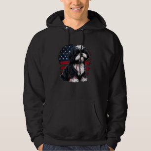 USA 4th Of July Shih Tzu on Patriotic American Shi Hoodie