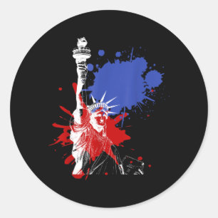 USA 4th of July Statue of Liberty Independence Day Classic Round Sticker