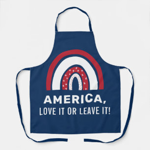 USA 4th Of July Stylish Patriotic American Rainbow Apron