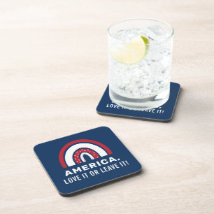 USA 4th Of July Stylish Patriotic American Rainbow Coaster