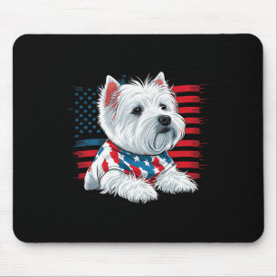 Usa 4th Of July West White Terrier American Westie Mouse Pad