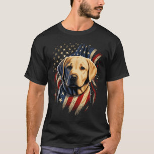 Usa 4th Of July Yellow Patriotic American Labrador T-Shirt