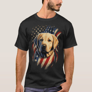 Usa 4Th Of July Yellow Patriotic American Labrador T-Shirt