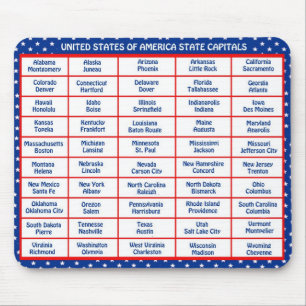 USA - 50 States and Capital Cities Mouse Pad