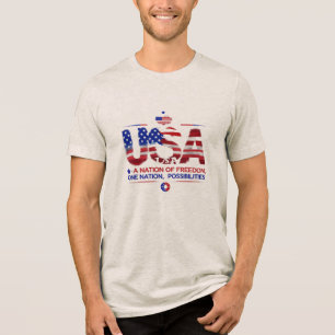 USA – A Nation of Freedom Tri-Blend Patriotic Be Shirt