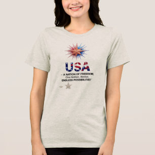 USA – A Nation of Freedom Women’s Patriotic Tri-Blend Shirt