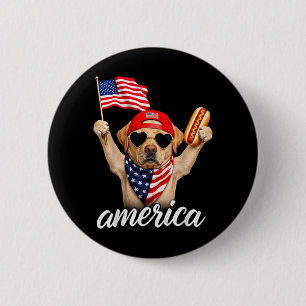 Usa Aamerica Labrador Retriever Hot Dog 1776-2026 6 Cm Round Badge