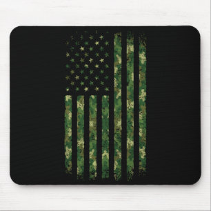 Usa Aamerican Flag - Camo Aamerican Flag Military Mouse Pad