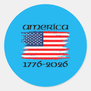 Usa Aamerican Flag Patriotic Mens Womens Kids 4th Classic Round Sticker