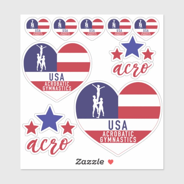 USA Acrobatic Gymnastics Decals (Sheet)