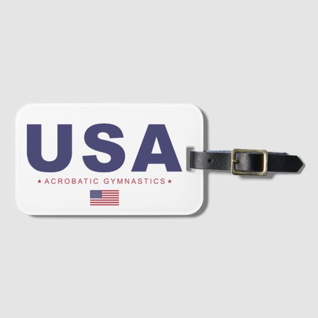 USA Acrobatic Gymnastics Luggage Tag (Front Horizontal)
